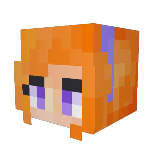 Domibubu Minecraft avatar head, 3D render