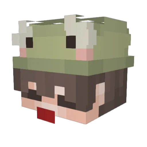 DomicoAMV Minecraft avatar head, 3D render