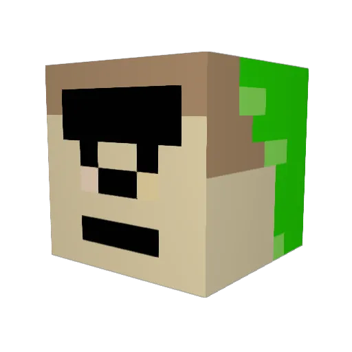 Domidummkopf Minecraft avatar head, 3D render