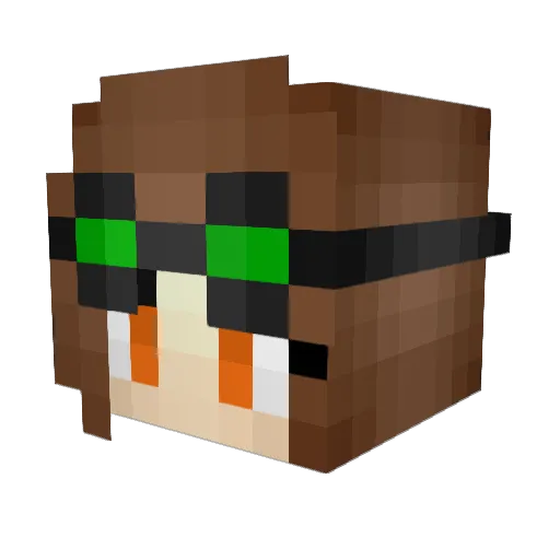 Domino054 Minecraft avatar head, 3D render