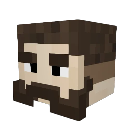 Domlz Minecraft avatar head, 3D render