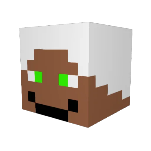 Domm3 Minecraft avatar head, 3D render