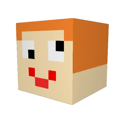 Dommik Minecraft avatar head, 3D render