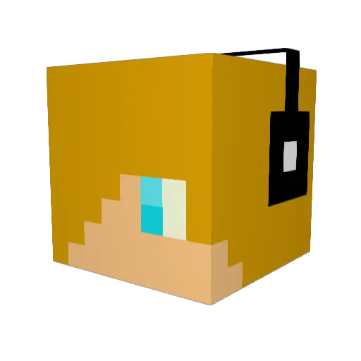 Dompe Minecraft avatar head, 3D render