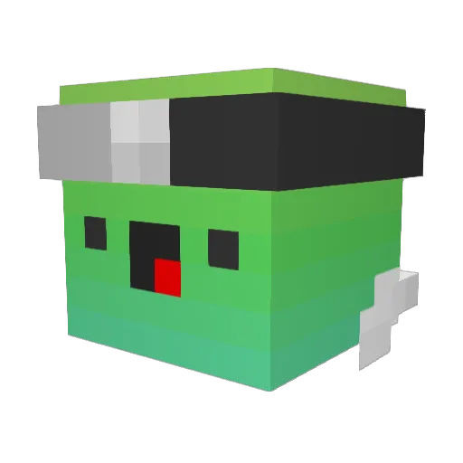 Dompipik Minecraft avatar head, 3D render