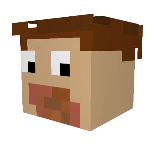 DonBobAir Minecraft avatar head, 3D render