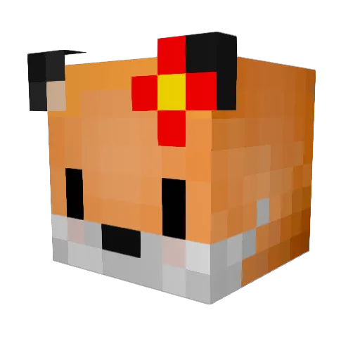 DonBubble Minecraft avatar head, 3D render