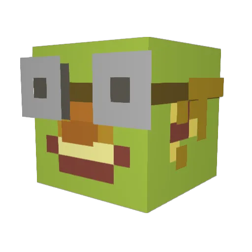 DonCongos Minecraft avatar head, 3D render