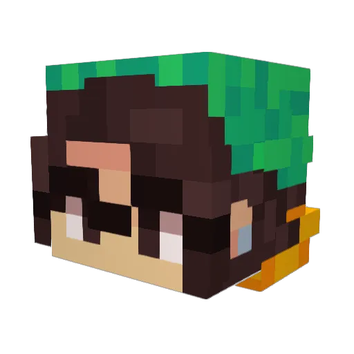 DonGerundio Minecraft avatar head, 3D render