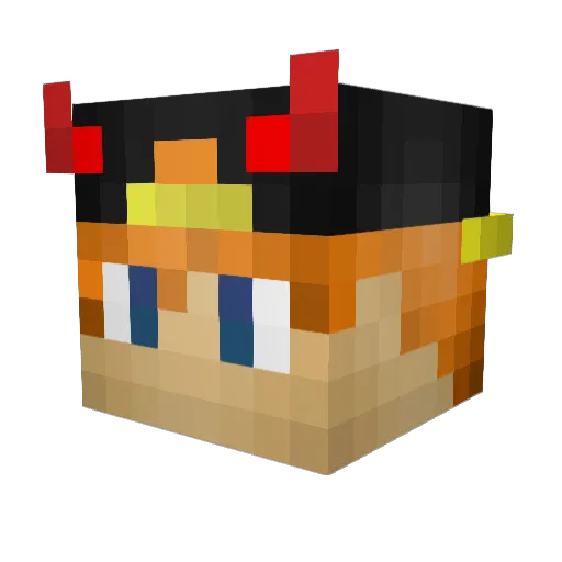 DonKrad Minecraft avatar head, 3D render