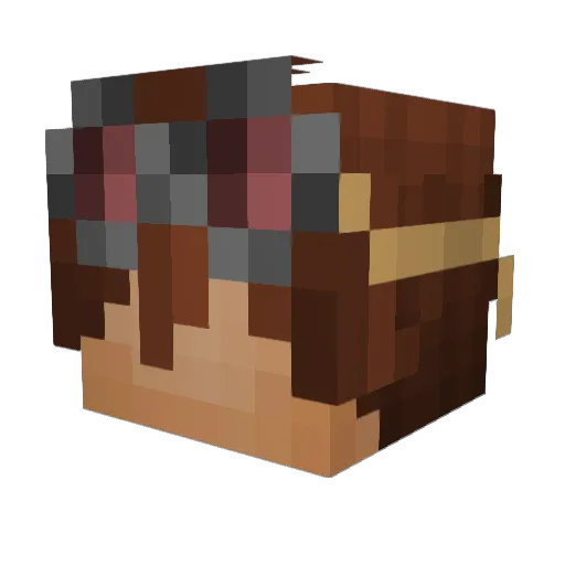 DonQTc Minecraft avatar head, 3D render