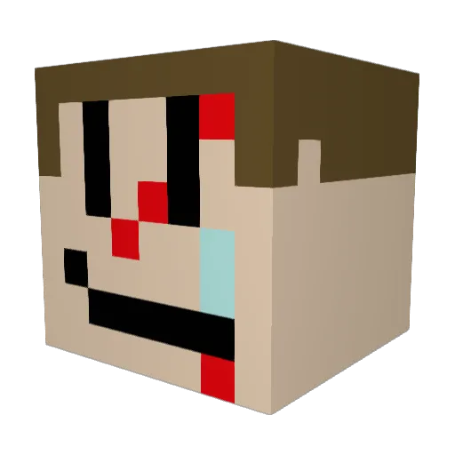 DonR8er Minecraft avatar head, 3D render