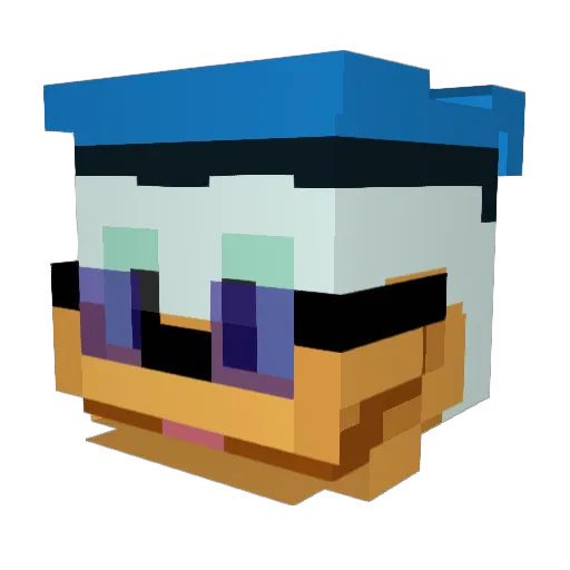 DonaId Minecraft avatar head, 3D render