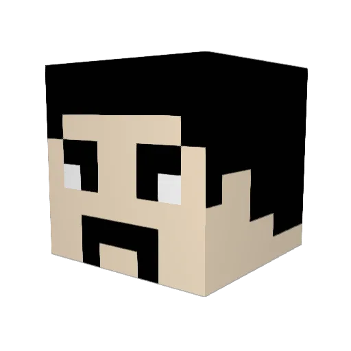 DonaReal Minecraft avatar head, 3D render