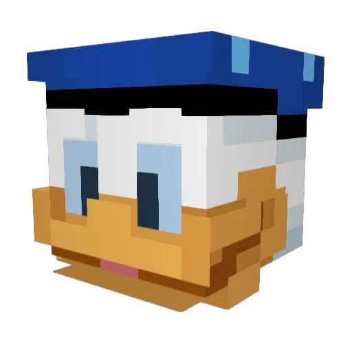 DonaldFaria Minecraft avatar head, 3D render