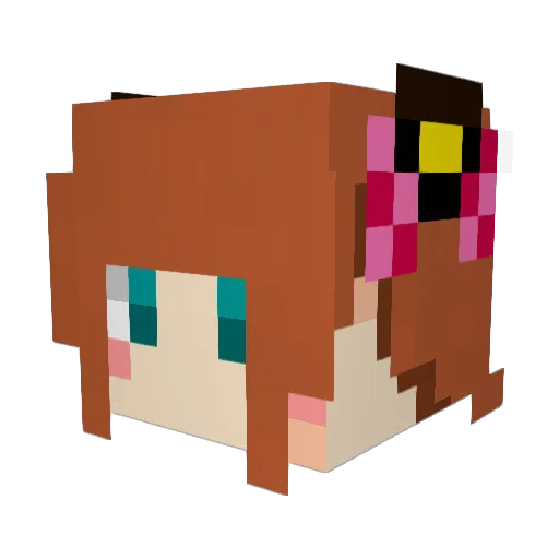 Donaru Minecraft avatar head, 3D render