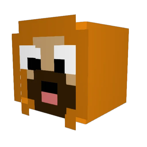 Donatriiio Minecraft avatar head, 3D render