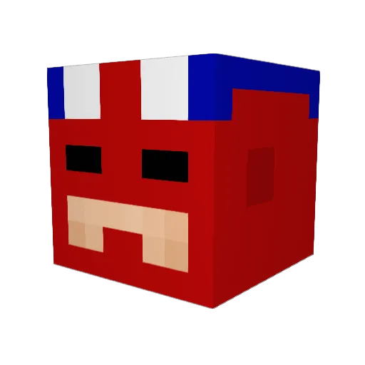 Donca Minecraft avatar head, 3D render