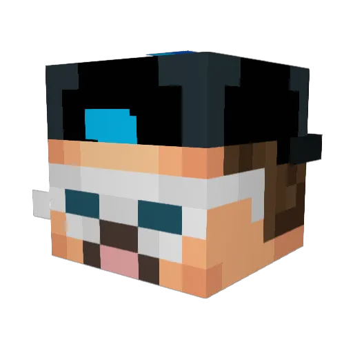 DondEstaMugiwara Minecraft avatar head, 3D render