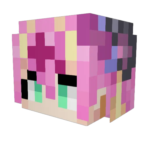 Dondake Minecraft avatar head, 3D render