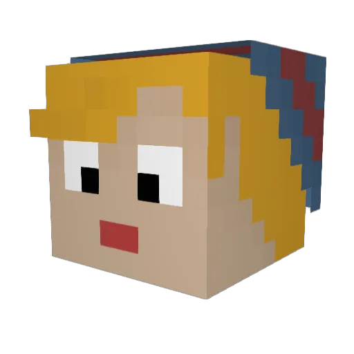 Doniza Minecraft avatar head, 3D render