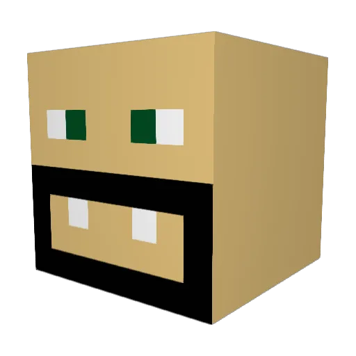 Donjomann Minecraft avatar head, 3D render