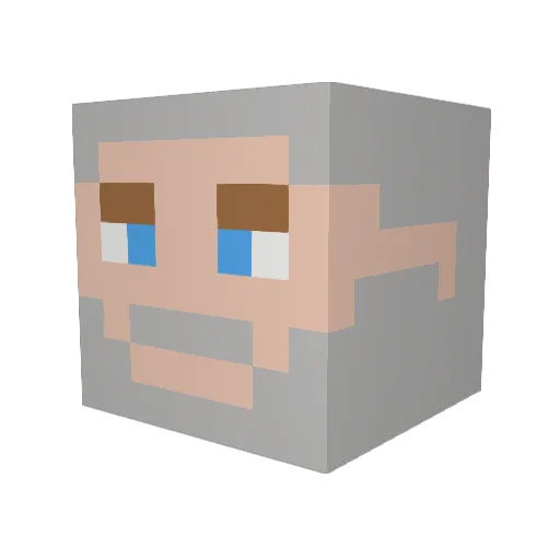 DonkBuilt Minecraft avatar head, 3D render