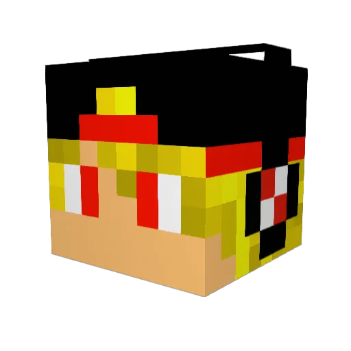 Donkevkev Minecraft avatar head, 3D render