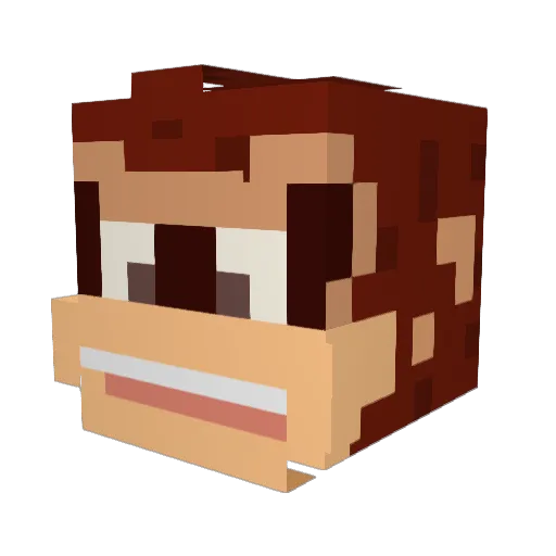 DonkeyKong_Jr Minecraft avatar head, 3D render