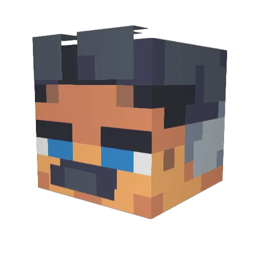 DonkeyTonk Minecraft avatar head, 3D render