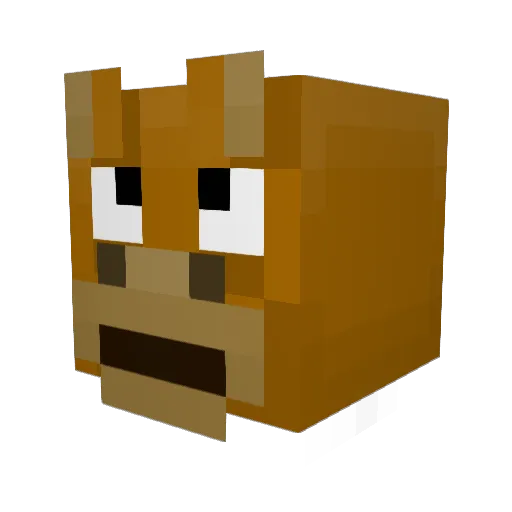 DonkeyWisperer Minecraft avatar head, 3D render