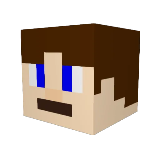 DonnDon Minecraft avatar head, 3D render