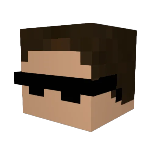 DonnVi Minecraft avatar head, 3D render