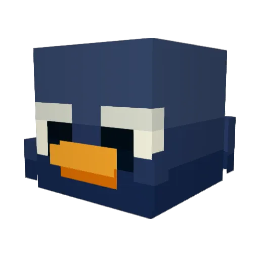 DonnyPenguin Minecraft avatar head, 3D render