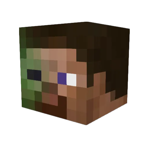 Donomin Minecraft avatar head, 3D render