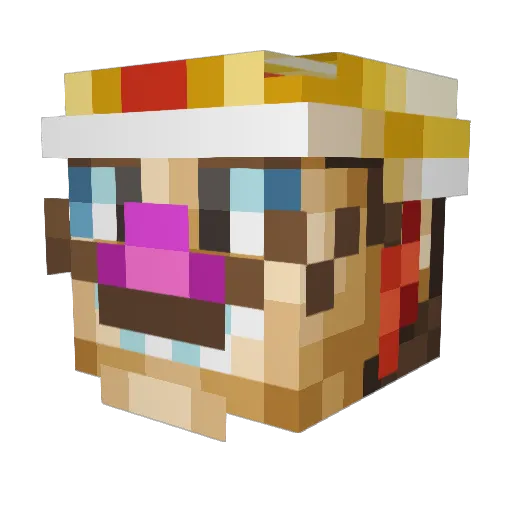 Donquix Minecraft avatar head, 3D render