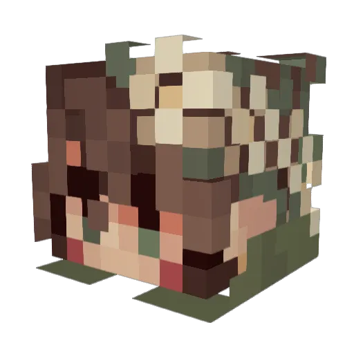 DontBeHappy Minecraft avatar head, 3D render