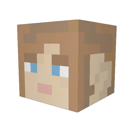 Dontcare15 Minecraft avatar head, 3D render
