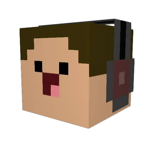 DontoDent Minecraft avatar head, 3D render
