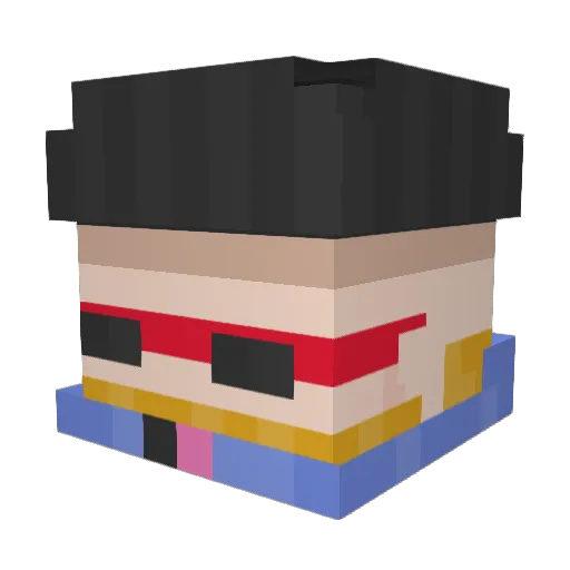 Donucci Minecraft avatar head, 3D render