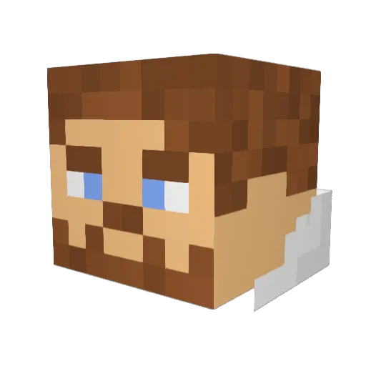 Donutz34 Minecraft avatar head, 3D render