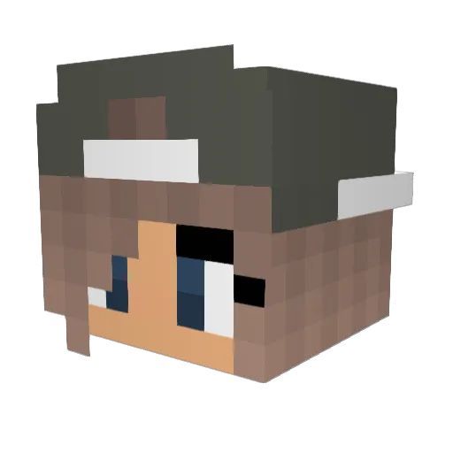 Doobaya Minecraft avatar head, 3D render