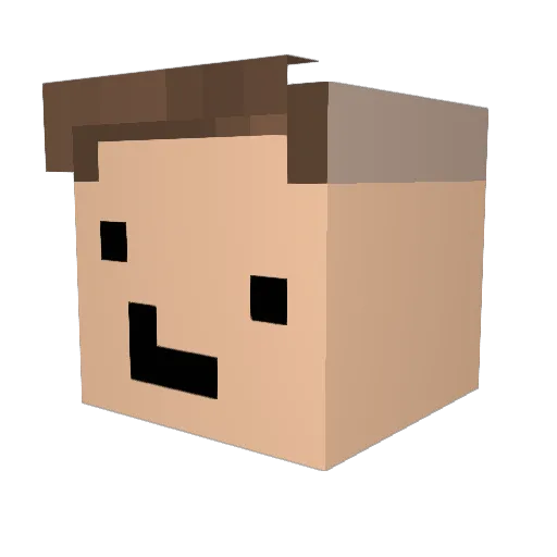 DoobieMoo Minecraft avatar head, 3D render