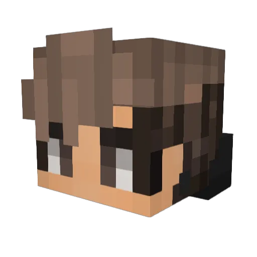 Dooble2 Minecraft avatar head, 3D render