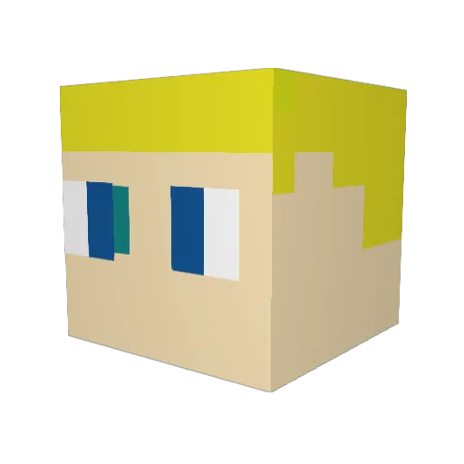 DoodJames Minecraft avatar head, 3D render