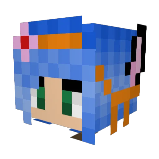 DoodleBerry Minecraft avatar head, 3D render