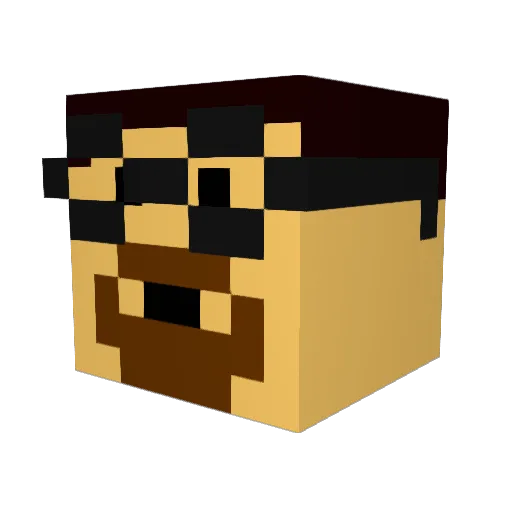 DoodleBuddy Minecraft avatar head, 3D render
