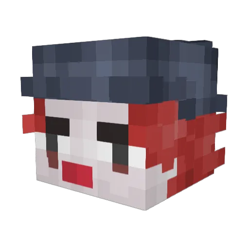 DoodleDog_Zip Minecraft avatar head, 3D render