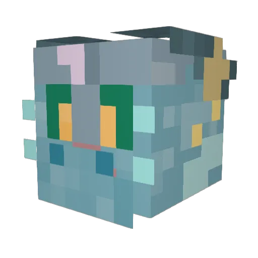DoodleDragons_ Minecraft avatar head, 3D render