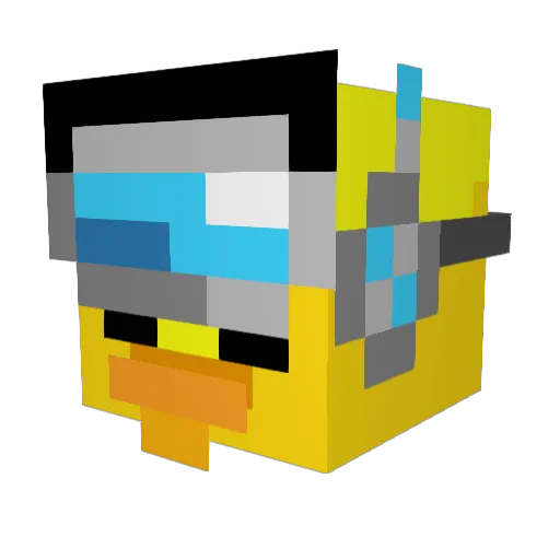 DoodleDucc Minecraft avatar head, 3D render